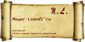 Meyer Leonóra névjegykártya